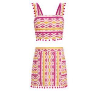 SAYLOR DAHLIA POM-POM EMBROIDERED SET, Medium